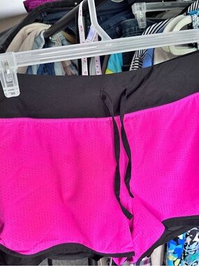 Avia Hot Pink Athletic Shorts with Black Waistband
